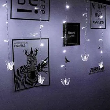 Decorman Butterfly Curtain Lights, 13ft 96 LED USB Window Fairy Lights 16 Butterflies 8 Modes Firefly Twinkle Timer String Lights with Remote for Room Bedroom Wall Ceiling Party Wedding Christmas