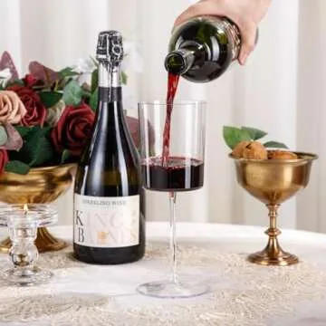 Ciaell 12 Pack Clear Plastic Wine Glasses - 14Oz Plastic Wine Glasses with Stem - Disposable Stemmed Wine Glasses for Parties & Weddings & Outdoors & Valentine's Day