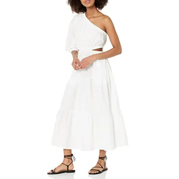 Elegant April One Shoulder Midi Dress for Summer Fashion