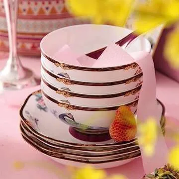 Elegant ACMLIFE Bone China Dinnerware Set for Kitchen