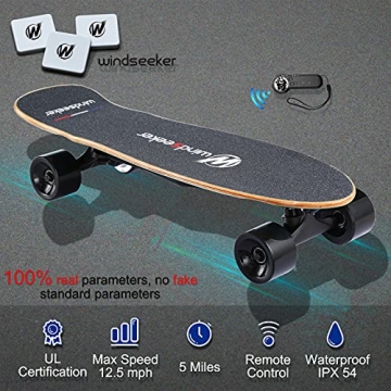 350W Electric Skateboard - 12.4 MPH, Portable & Fun