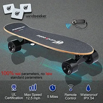 350W Electric Skateboard - 12.4 MPH, Portable & Fun
