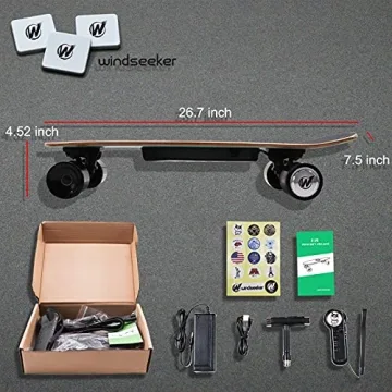350W Electric Skateboard - 12.4 MPH, Portable & Fun