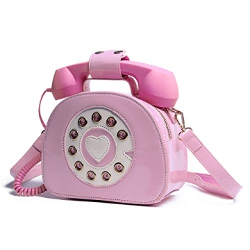 Oweisong Unique Pink Telephone Purse for Fun Style