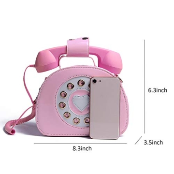Oweisong Unique Pink Telephone Purse for Fun Style