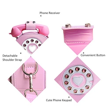 Oweisong Unique Pink Telephone Purse for Fun Style