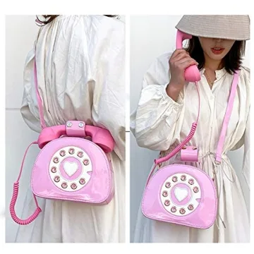Oweisong Unique Pink Telephone Purse for Fun Style