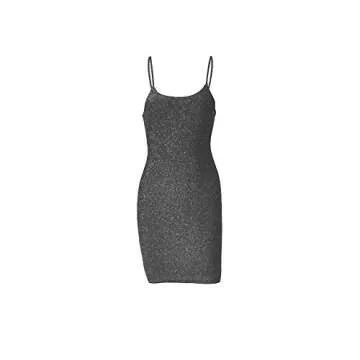 VANCOL Sexy Glitter Spaghetti Strap Mini Party Dress