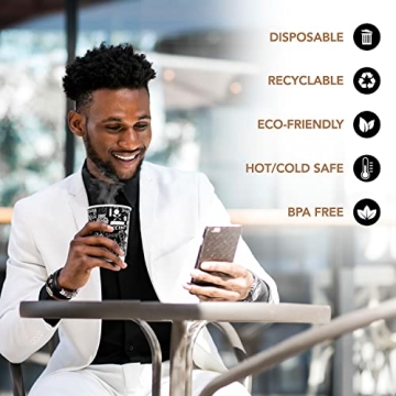 Shop 8 Oz Disposable Hot Coffee Cups with Lids 50 Pack