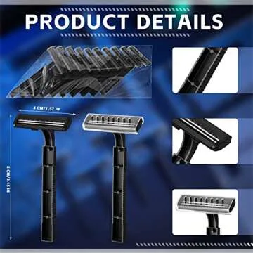 Jutom 200 Pcs 200 Pcs Twin Blade Disposable Steel Razors Bulk for Men Women Homeless Stainless Shavi...