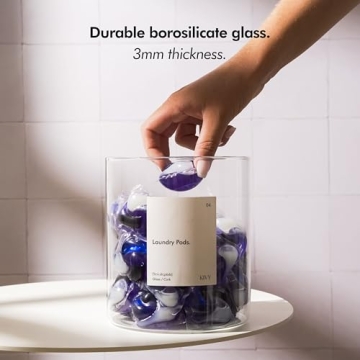 KIVY Glass Detergent Dispenser Set of 4 with Labels