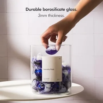 KIVY Glass Detergent Dispenser Set of 4 with Labels