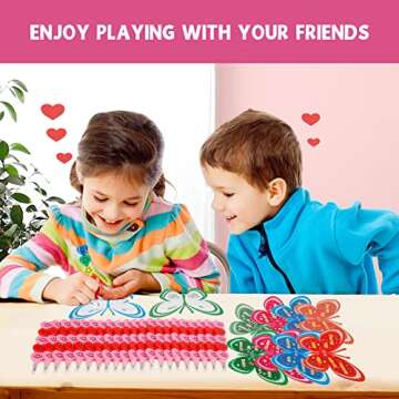 Feltom 28 Pack Valentines Day Gift Cards for Kids with Stacking Heart Pencils, Valentines Day Gifts for Kids Boys Girls, Valentine School Classroom Party Favor Exchange Prizes Toys Set