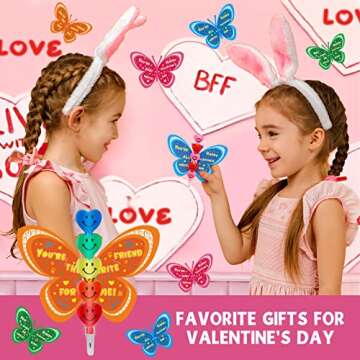 Feltom 28 Pack Valentines Day Gift Cards for Kids with Stacking Heart Pencils, Valentines Day Gifts for Kids Boys Girls, Valentine School Classroom Party Favor Exchange Prizes Toys Set