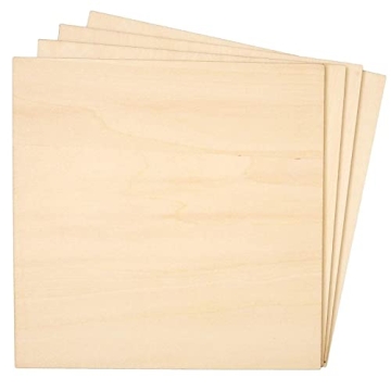 8 Pack Thin 8x8 Wood Squares for DIY Crafts, Unfinished 1/4 Inch Basswood Plywood for Laser Cutting,...