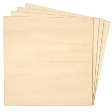 8 Pack Thin 8x8 Wood Squares for DIY Crafts, Unfinished 1/4 Inch Basswood Plywood for Laser Cutting,...