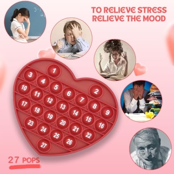 Red Heart-Shaped Pop Bubble Toy for Kids Learning