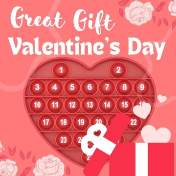 Red Heart-Shaped Pop Bubble Toy for Kids Learning