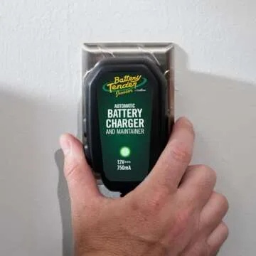 Battery Tender Junior 12V, 750mA Charger and Maintainer: Automatic 12V Powersports for Motorcycle, ATVs, and More - Smarter Than a Trickle Charger - 021-0123