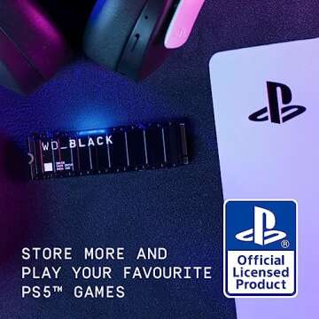 Western Digital 2TB SN850 NVMe SSD for PS5 Consoles Solid State Drive with Heatsink - Gen4 PCIe, M.2...