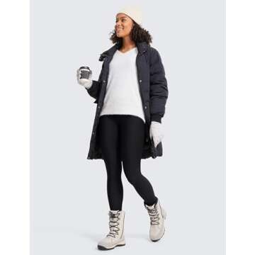 CRZ YOGA Thermal Fleece Lined Leggings Women 28'' - Winter Warm Workout Hiking Pants High Waisted Yoga Tights Full Length Black X-Large