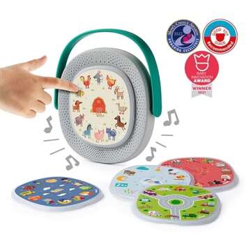 TIMIO Starter Kit: Screen-Free Interactive Audio Player with 5 Discs and 8 Languages