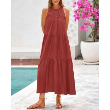 BTFBM Summer Halter Dresses for Women 2025 Casual