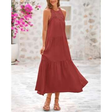 BTFBM Summer Halter Dresses for Women 2025 Casual