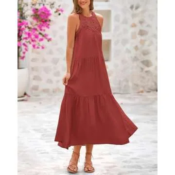 BTFBM Summer Halter Dresses for Women 2025 Casual