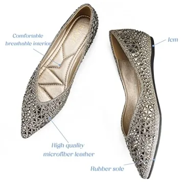 Stylish Women’s Rhinestone Ballet Flats with Comfort In Mind