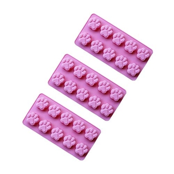 SET OF 3 Mini Silicone Dog Paw Print Ice Cube Molds for Treats & Crafts