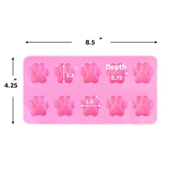 Mini Silicone Dog Paw Print Molds for Treats & Crafts