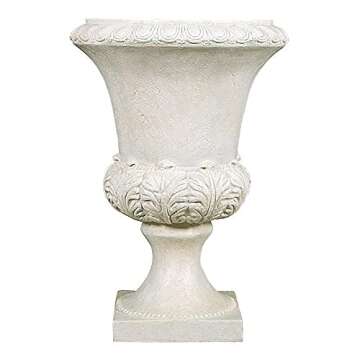 Design Toscano NE9160081 Boboli Architectural Garden Urn, Set of Two, Antique Stone Finish