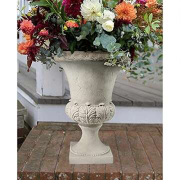 Design Toscano NE9160081 Boboli Architectural Garden Urn, Set of Two, Antique Stone Finish