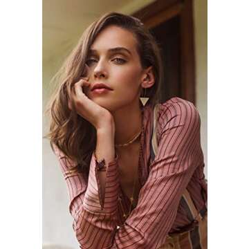 SOFYBJA Boho Triangle Dangle Drop Earrings - Elegant 18K Gold Jewelry for Women