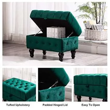 Stylish Artechworks Velvet Storage Ottoman for Home