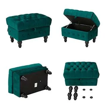 Stylish Artechworks Velvet Storage Ottoman for Home
