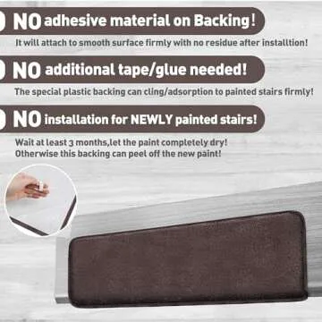 PURE ERA Carpet Stair Treads Ultra Plush 9.5" X 30"Soft Bullnose Indoor Stair Protectors Pet-Friendly Non-Slip Skid Resistant Tape Free Washable Reusable(14 Pieces,Dark Brown)