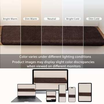 PURE ERA Carpet Stair Treads Ultra Plush 9.5" X 30"Soft Bullnose Indoor Stair Protectors Pet-Friendly Non-Slip Skid Resistant Tape Free Washable Reusable(14 Pieces,Dark Brown)