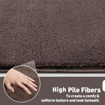 PURE ERA Carpet Stair Treads Ultra Plush 9.5" X 30"Soft Bullnose Indoor Stair Protectors Pet-Friendly Non-Slip Skid Resistant Tape Free Washable Reusable(14 Pieces,Dark Brown)