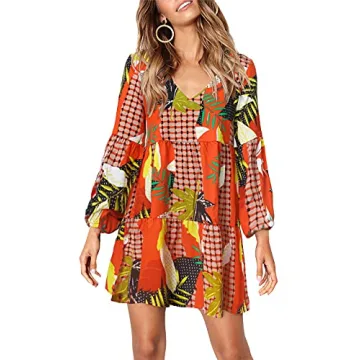 Amoretu Women's V Neck Swing Dress for All Occasions