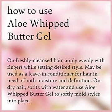 Camille Rose Aloe Whipped Butter Hair Styling Gel, with Aloe Vera and Macadamia Oil for Moisture and Light Hold, for All Hair Types 8 oz