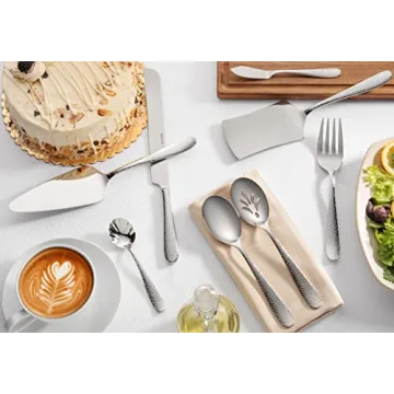 Bergamo 9-Piece Hammered Hostess Serving Set for Events