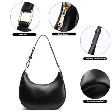 Veediyin Crescent Shoulder Bags for Women Purses Versatile Tote Handbag Clutch Purse Crossbody Bag Arm (Black)