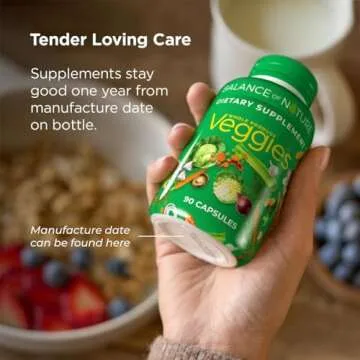 Balance of Nature Fruits & Veggies Supplements - Whole Fruit and Vegetable Ingredients for Women, Men, and Kids - 90 Fruit Capsules, 90 Veggie Capsules - 2 Sets