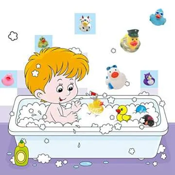 XY-WQ Rubber Duck 50 Pack for Jeeps Bath Toy Assortment - 2.3 Inch Bulk Floater Duck for Kids - Baby Showers Accessories - Party Favors, Birthdays, Bath Time, and More (50 Varieties)