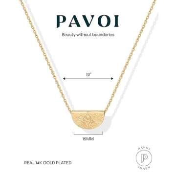 PAVOI Gold Plated Lotus Pendant Necklace - Sustainable Elegance