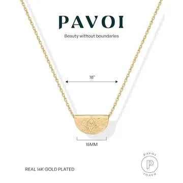 PAVOI Gold Plated Lotus Pendant Necklace - Sustainable Elegance