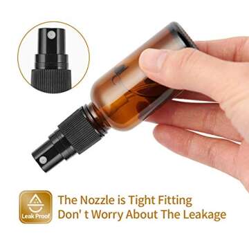 Cobalt Blue Glass Spray Bottles, SXUDA 12 Pack 50Empty Small Fine Mist Spray Bottles for Essential Oils, Cleaning Products, or Aromatherapy (Amber1oz-12P)