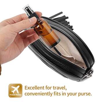 Cobalt Blue Glass Spray Bottles, SXUDA 12 Pack 50Empty Small Fine Mist Spray Bottles for Essential Oils, Cleaning Products, or Aromatherapy (Amber1oz-12P)